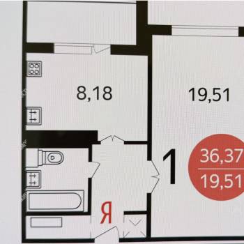 Сдается 1-комнатная квартира, 37 м²