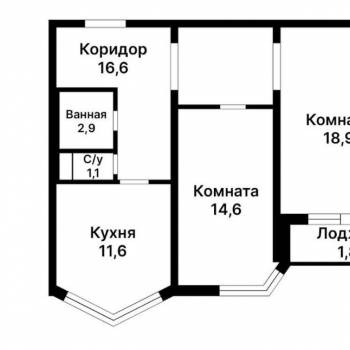Сдается 2-х комнатная квартира, 59,5 м²