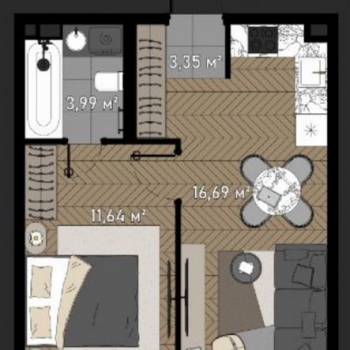 Продается 1-комнатная квартира, 37 м²