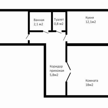 Продается 2-х комнатная квартира, 53 м²
