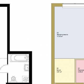 Сдается 1-комнатная квартира, 29 м²