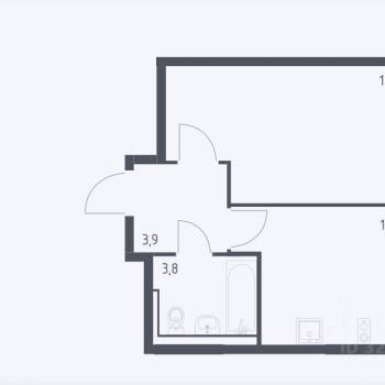 Продается 1-комнатная квартира, 33,2 м²