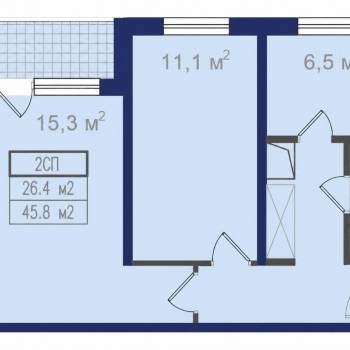Сдается 2-х комнатная квартира, 45,8 м²