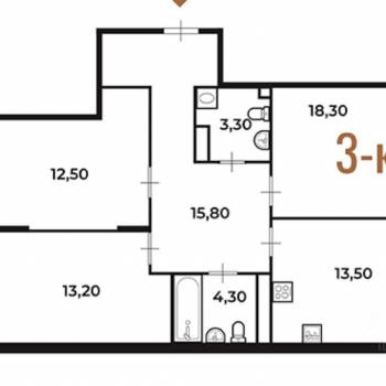 Продается 3-х комнатная квартира, 80,4 м²