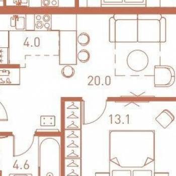 Продается 1-комнатная квартира, 41,6 м²