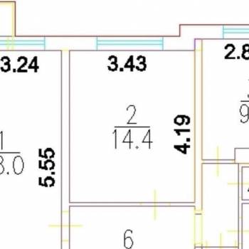 Продается 2-х комнатная квартира, 53,9 м²