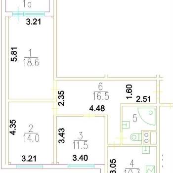 Продается 3-х комнатная квартира, 76,8 м²