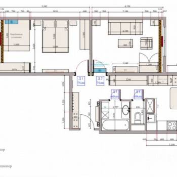 Сдается 2-х комнатная квартира, 62 м²
