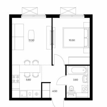 Сдается 1-комнатная квартира, 35,7 м²