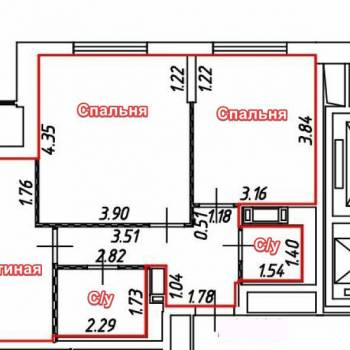 Продается 2-х комнатная квартира, 58,6 м²