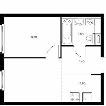 Сдается 1-комнатная квартира, 32,1 м²