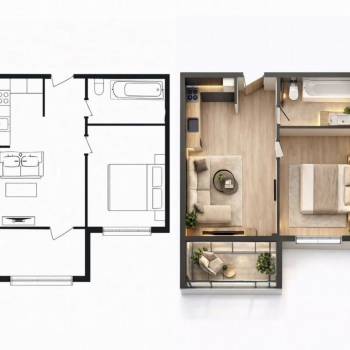 Сдается 1-комнатная квартира, 45 м²