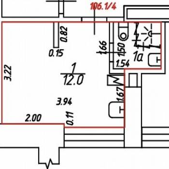 Продается 1-комнатная квартира, 14,3 м²