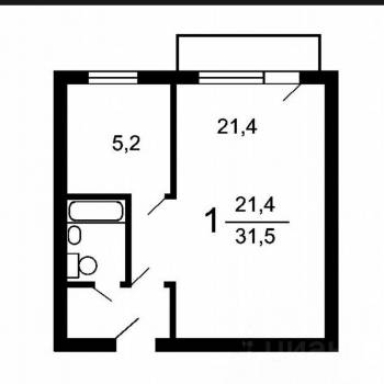 Сдается 1-комнатная квартира, 33 м²