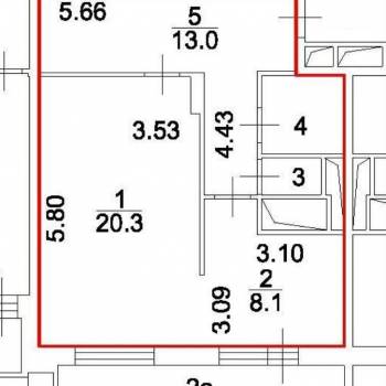 Продается 1-комнатная квартира, 48,1 м²