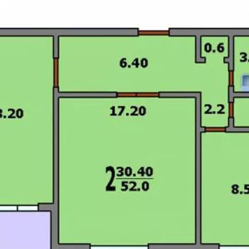 Продается 2-х комнатная квартира, 52,9 м²