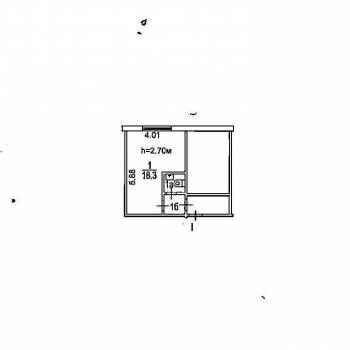 Продается 1-комнатная квартира, 23,1 м²