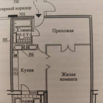 Продается 1-комнатная квартира, 50,5 м²