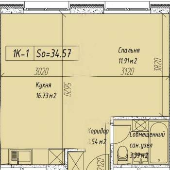 Сдается 1-комнатная квартира, 34,5 м²