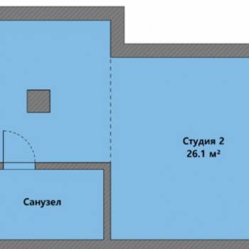 Продается 1-комнатная квартира, 26,1 м²