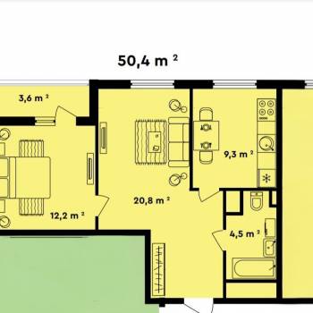 Продается 2-х комнатная квартира, 48,1 м²