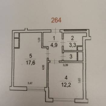 Продается 1-комнатная квартира, 39,6 м²