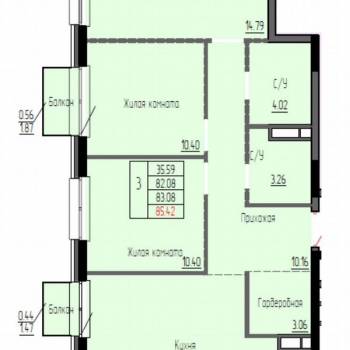 Продается 3-х комнатная квартира, 82,2 м²