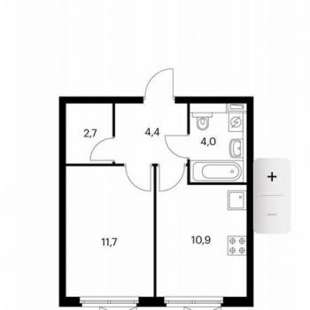 Продается 1-комнатная квартира, 33,3 м²