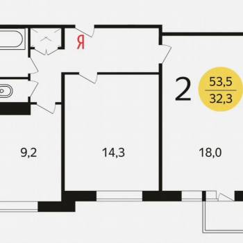 Продается 2-х комнатная квартира, 55 м²