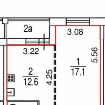 Продается 1-комнатная квартира, 40,4 м²