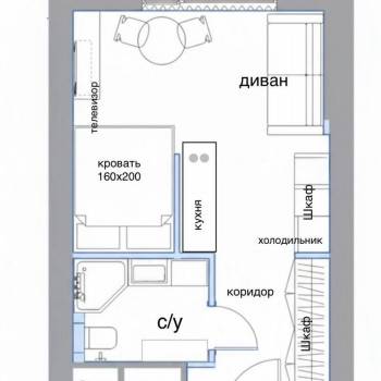 Продается 1-комнатная квартира, 26 м²