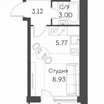 Сдается 1-комнатная квартира, 20,8 м²