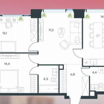 Продается 3-х комнатная квартира, 73,2 м²