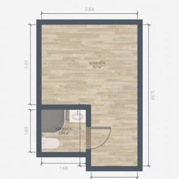 Сдается 1-комнатная квартира, 18,2 м²