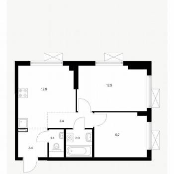 Сдается 2-х комнатная квартира, 46 м²