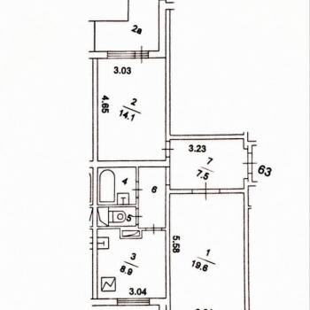 Продается 2-х комнатная квартира, 60 м²