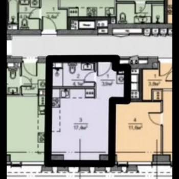 Продается 1-комнатная квартира, 25,4 м²