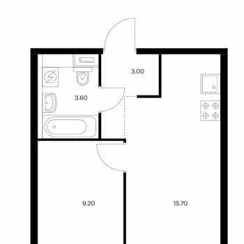 Продается 1-комнатная квартира, 32 м²