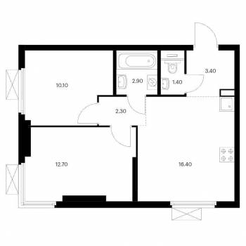 Сдается 2-х комнатная квартира, 50 м²
