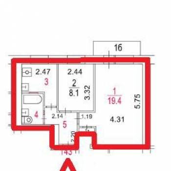 Продается 2-х комнатная квартира, 41,3 м²