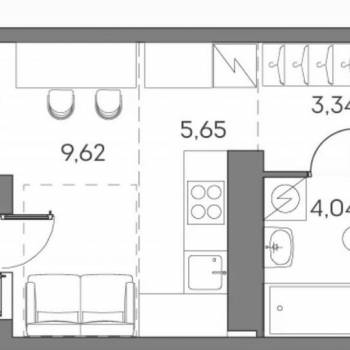 Продается 1-комнатная квартира, 23,6 м²
