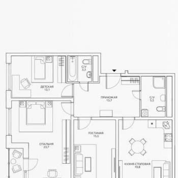 Продается 3-х комнатная квартира, 94,6 м²