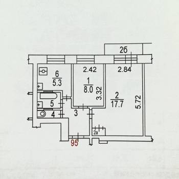Продается 2-х комнатная квартира, 39,3 м²