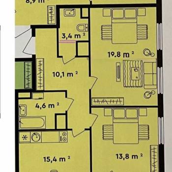 Продается 2-х комнатная квартира, 68,3 м²