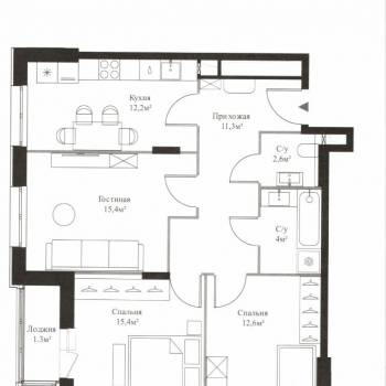 Продается 3-х комнатная квартира, 77,1 м²