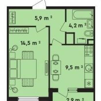 Продается 1-комнатная квартира, 35 м²