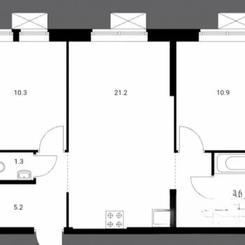 Сдается 2-х комнатная квартира, 55,4 м²