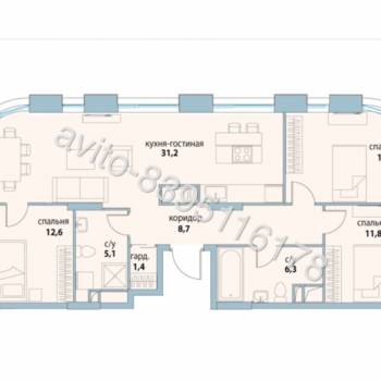 Продается 3-х комнатная квартира, 90,4 м²