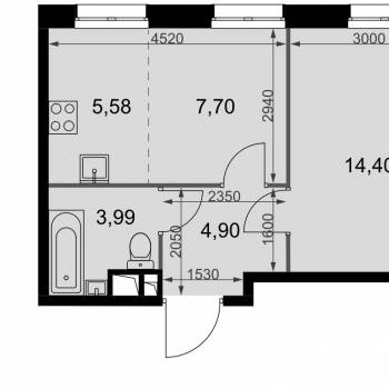 Продается 2-х комнатная квартира, 36,6 м²