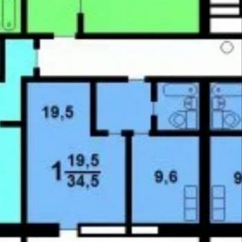 Сдается 1-комнатная квартира, 34,5 м²